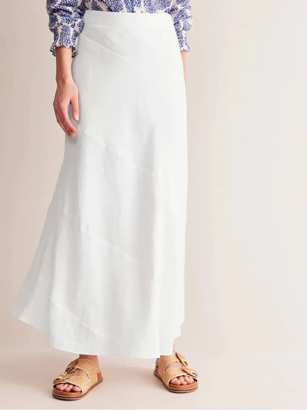 NWT Boden Women’s White Linen Maxi Skirt